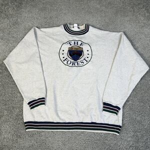 Vintage LA Loving Sweatshirt Mens L Gray The Forest Fleece Crewneck USA Graphic